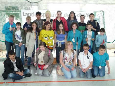 Gruppenbild aller Schüler der Louis-Braille-Schule
