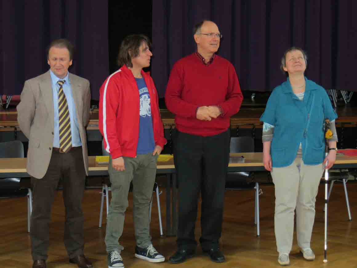 Die Jury (von rechts nach links): Frau Höfert, Wolfgang Franz, Harry Alfter und LVR-Dezernent Ulrich Wontorra.